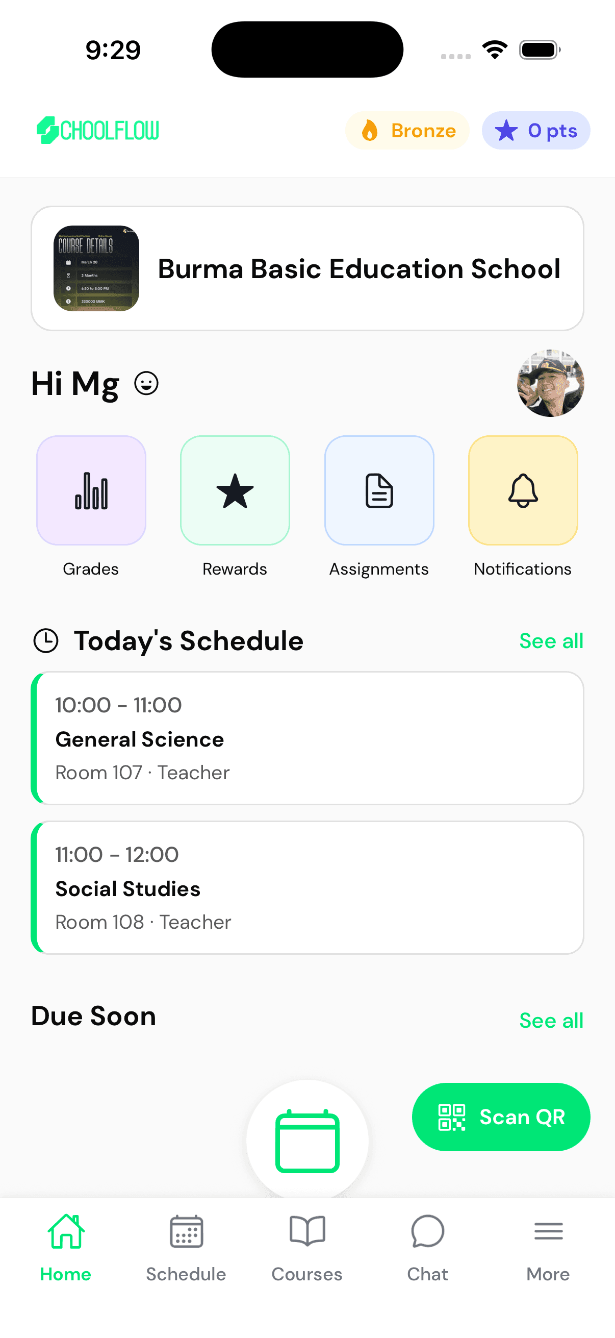 SchoolFlow interface
